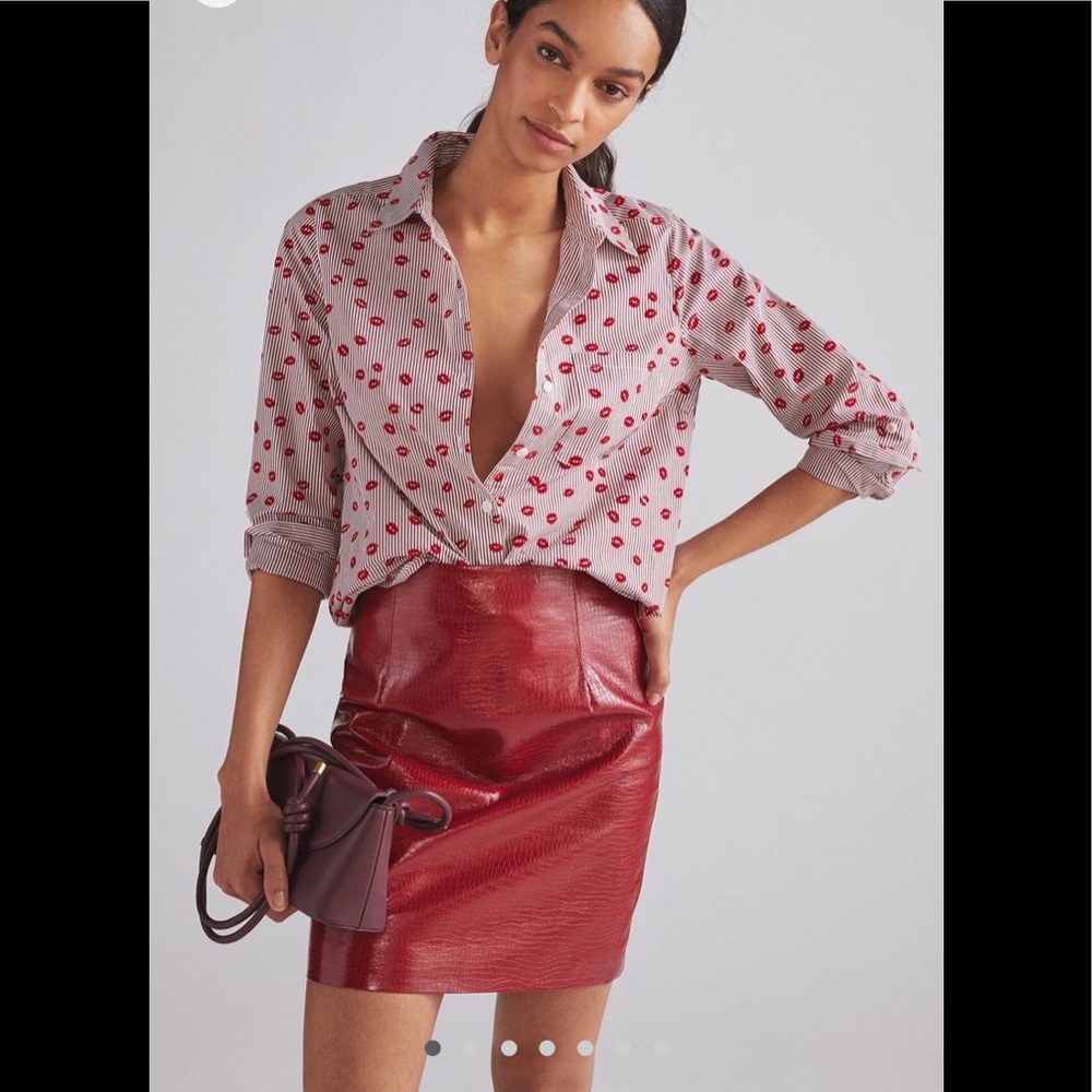 Anthropologie Faux Leather Mini Skirt NWT
